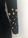 womens  vintage  velvet  Urban Village Vintage  pencil dress  midi dress  midi  long sleeve  Givenchy Nouvelle Boutique Paris  Givenchy  dress  black  belted dress  10