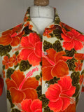 vintage  Urban Village Vintage  urban village  Ui-Maikai  top  summer shirt  short sleeved  short sleeve  Shirt  patterned  pattern  orange  multi  Mens Shirts  mens  L  Hawaiian shirt  hawaiian  Floral Print  dagger collar