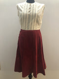 1970s Suede Skirt in Red - Size UK 12