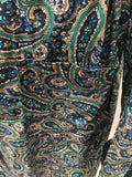vintage  Urban Village Vintage  smoking jacket  robe  Paisley Print  paisley  mens  Lloyd Attree and Smith London  L  green  dressing gown  blue