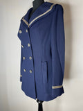 1960s Navy Blue Mod Double Breasted Sailor Jacket - UK 10