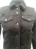womens jacket  womens coat  womens  vintage  Sherpa  S  levis strauss  levis  jean  jacket  denim  black  8 Urban vintage village