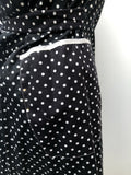 womens  white  vintage  Urban Village Vintage  urban village  tunic  tie waist  short sleeved  Polka Dot  pockets  button back  black  70s  1970s  16