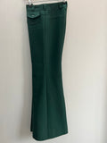 Rare Vintage 1970s Northern Soul Flared Trousers in Green - Size UK 8