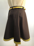 Yellow Stripes  womens  vintage  Urban Village Vintage  urban village  Skirts  skirt  retro  Mini Skirt  Keynote  brown  60s style  60s  60  6  1960s  1960