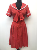 1950s Polka Dot Dress in Red - Size 10