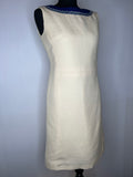 womens  white  vintage  short sleeved  retro  print dress  MOD  embroidered neckline  dress  60s  1960s  12