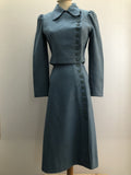 womens jacket  womens  vintage  Urban Village Vintage  urban village  two piece  smart dress  side button fastening  MOD  Light Blue  Harella  decorative pockets  crop jacket  button up  button fastening  blue  blazer jacket  Blazer  8  60s  60  1960s  1960