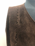 womens  waistcoat  vintage  Urban Village Vintage  Suede Jacket  Suede detail  suede and leathercraft limited  Suede  scallop detail  Devon Sheepskin  brown  60s  1960s  14