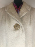 womens  winter coat  vintage  Urban Village Vintage  urban village  Rounded collar  Reville  purple  mohair  made in england  long sleeve  Jacket  cream  collar  coat  button down  button  big button  60s  1960s