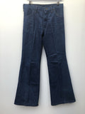 Wrangler  W32  vintage  Urban Village Vintage  mens  M  L34  jeans  jean  flares  denim  Cotton  check lining  blue  70s  70  30  1970s