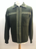 zip  vintage  Urban Village Vintage  urban village  Suede detail  Suede  mens  M  long sleeve  knitwear  knitted  knit  Jacket  Green  elasticated  collar  70s style  70s  1970s