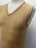 Wool Blend  wool  vintage  vest  v neck  Urban Village Vintage  urban village  tootal  sleevless  S  ribbed design  Ribbed  nylon  mens  elasticated  beige  60s  1960s
