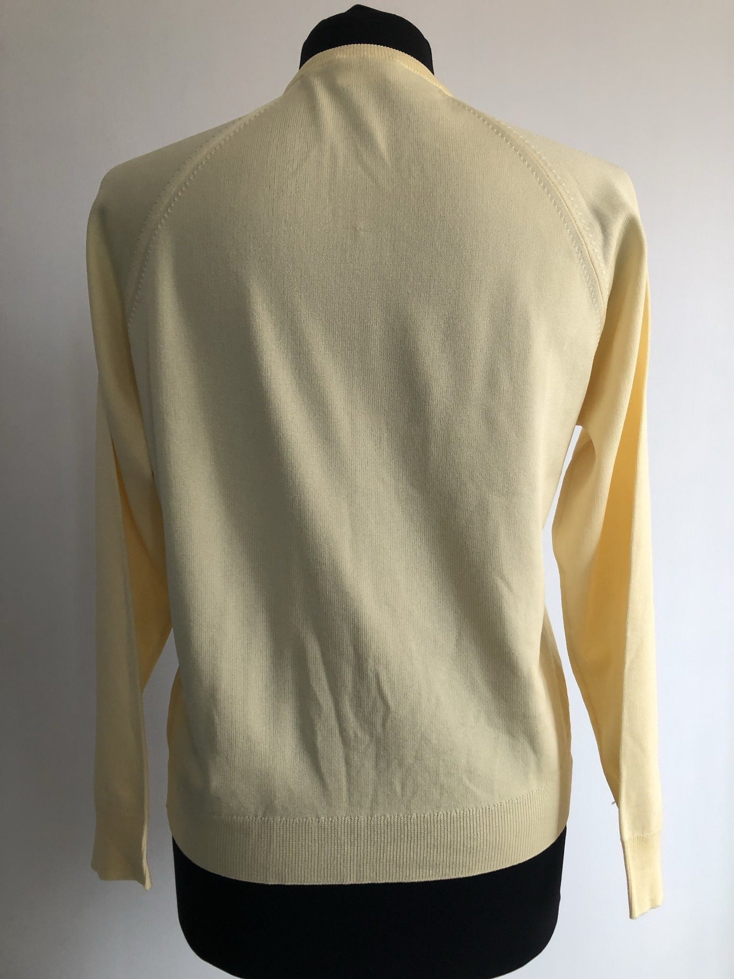 Yellow  womens  vintage  Urban Village Vintage  St Michael  MOD  Lightweight Knit  light knit  knitwear  knitted  knit  cropped  cardigan  60s  1960s