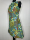 womens  vintage  sleeveless  shift dress  shift  scooter dress  scooter  roll neck  retro  modette  mod  green  fitted waist  dress  daisy  10
