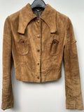 womens  vintage  Urban Village Vintage  Suede Jacket  Suede  sand  light brown  Jacket  collar  brown  big collar  Beagle collar  8  70s  70  6/8  6  1970s