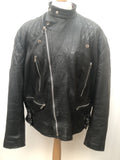 XL  vintage  Motorcycle  mens  Leather Jacket  Leather detailing  Leather  Jacket  fringing  Black Leather  Black  Biker Jacket  Biker Urban Village Vintage