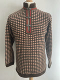 vintage  Urban Village Vintage  urban village  square pattern  roll neck  patterned  pattern  mens  M  long sleeves  Long sleeved top  long sleeved  long sleeve  knitwear  knitted  knit  hook and eye  high neck  heavyweight  ethnic print  ethnic  elasticated  cuffs