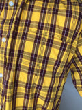 yellow  XL  vintage  Urban Village Vintage  urban village  slim fit  short sleeved  short sleeve  Shirt  press stud fastening  press stud  MOD  mens  Dr Martens  collar  chest pockets  check shirt  check  button down  Brutus Trimfi