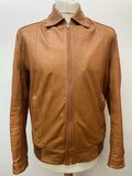 Vintage 1970s Leather Jacket in Tan - Size M