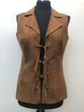 1960s Lace up Suede Waistcoat  - Size 10