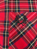 vintage  Urban Village Vintage  tartan  Shirt  retro  Red  MOD  mens  long sleeves  Long sleeved top  long sleeve  L  Fred Perry  fred  embroidered logo  Embroidered  collar  checked  button down collar  button down