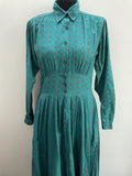 1970s Patterned Maxi Dress - Size 12