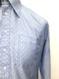vintage  Urban Village Vintage  urban village  Shirt  patterned  Mens Shirts  mens  M  long sleeves  Long sleeved top  long sleeve  double two  dagger collar  dagger  button  blue  bhs  70s  1970s