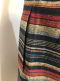 wrap dress  womens  Wallis  vintage  tie belt  stripe detail  red  multi  button front  buckle waist  black  8  70s  1970s