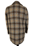 wool  womens  Welsh Woollens  welsh wool  welsh  vintage  Urban Village Vintage  tapestry  MOD  jacket  cross pattern  coat  brown  autumnal  autumn  60s  1960s  12