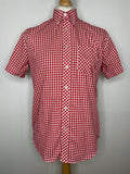 vintage  Urban Village Vintage  urban village  small  skinhead  skin  short sleeved  short sleeve  Shirt  red  print  Mens Shirts  mens  gingham  button  brutus