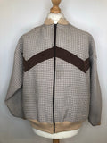 womens  vintage  MOD  mens  lightweight jacket  lightweight  L  check  brown  bomber style  bomber jacket  beige  70s  1970s