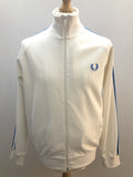 YKK Zip  white  Urban Village Vintage  Tracksuit Top  Track top  Top  sportswear  MOD  mens  M  Logo design  Fred Perry  blue stripe