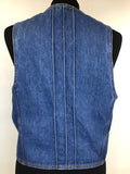 womens  waistcoat  vintage  Urban Village Vintage  urban village  sleevless  sleeveless  jean  Jacket  fitted  Falmers  denim  blue  70s  70  1970s  12