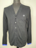 Fred Perry Long Sleeved 100% Cotton Cardigan in Black - Size M