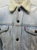 Winter Jacket  Winter Coat  vintage  Sherpa  Navy  mens  M  logo  Light Blue  levis  levi strauss  jean  Jacket  indigo  Denim jacket  denim  collar  blue