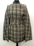 1960s Welsh Wool Tapestry Cape by Dillad Coracle - Size Small