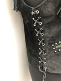YKK Zip  waistcoat  top  tee  t-shirt  suede fringing  suede  stud detail  womens  Logo design  logo  leather  Jack Daniels  Black