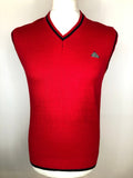 1970s Knitted Tank Top in Red - Size S
