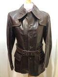 1960s Belted Leather Jacket by Suede and Leathercraft Ltd - Size M
