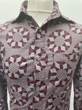 vintage  Urban Village Vintage  urban village  S  pockets  patterned  pattern  mens  long sleeve  Grey  collar  big collar  70s  70  1970s