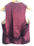 1960s Patterned Waistcoat in Burgundy - Size S