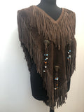 tunic top tunic womens western waistcoat vintage vest Urban Village Vintage tassel Suede One Size navajo Jacket hippie fringed brown boho bohemian 70s 60s 1970s 1960s