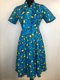 1950s Fit and Flare Dress with Neck Tie - Size UK 10
