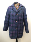 wool  womens  welsh  vintage  Urban Village Vintage  tapestry  purple  patterned  multi  MOD  jacket  coat  blue  60s  1960s  16