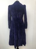 Urban Village Vintage  womens  vintage  purple  dress  crushed velvet  collared dress  8