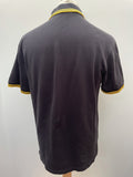 Yellow  vintage  urban village  tipped  stripey  Stripes  striped  stripe  sportswear  short sleeved  short sleeve  retro  polo top  polo  MOD  mens  L  Fred Perry  fred  collared  collar  button  black  Online store