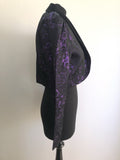 womens  vintage  Velvet collar  velvet  Urban Village Vintage  short  retro  Quorum  purple  patterened blazer  metallic  Jacket  evening wear  cropped  blazer jacket  Blazer  black  70s  1970s  12