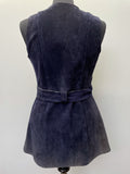 zip front  zip  womens  waist belt  vintage  Urban Village Vintage  urban village  summer dress  Suede  sleevless  pockets  Navy  mini dress  mini  front pockets  dress  belted dress  8  60s  1960s