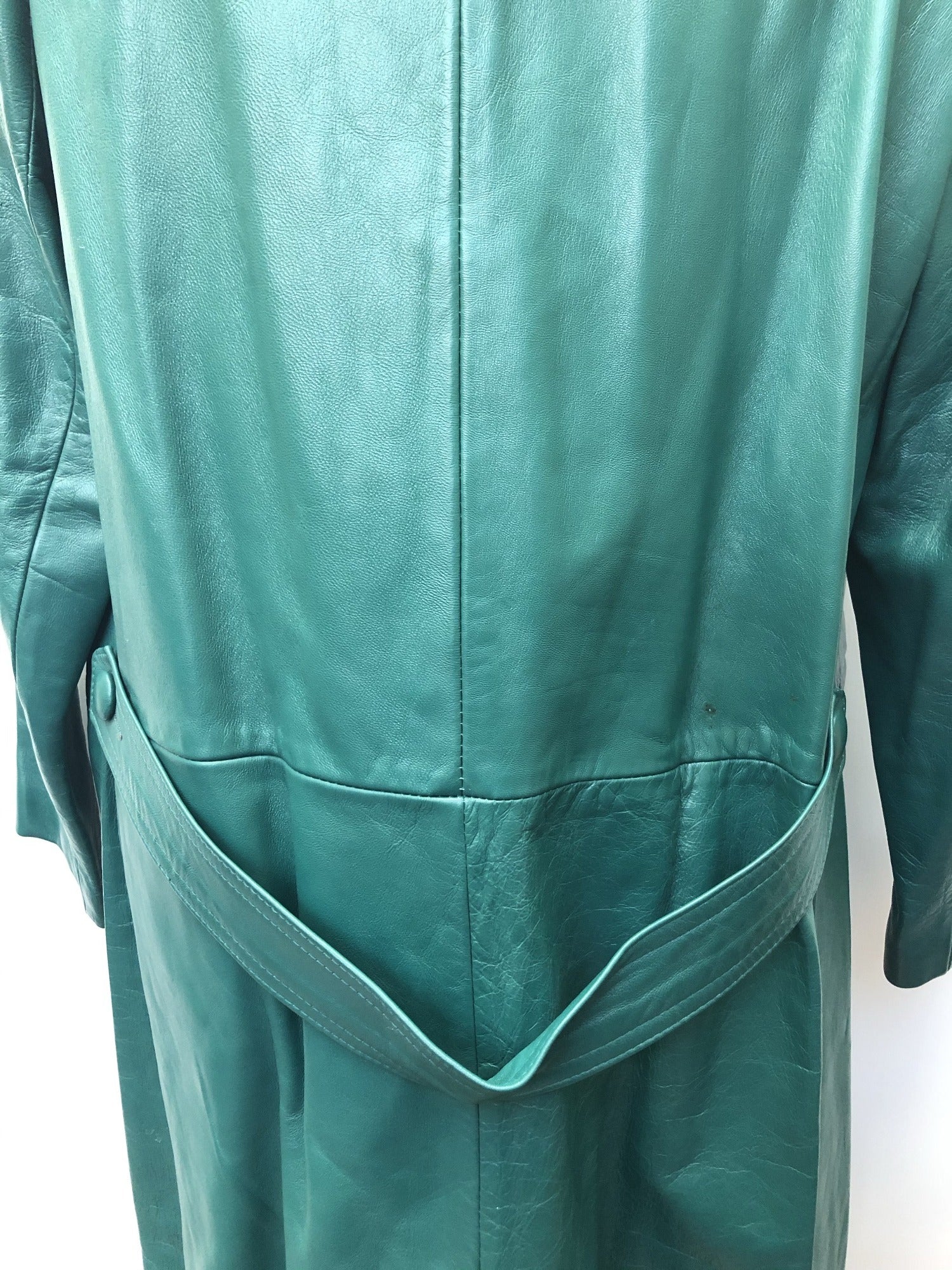 Vintage 1960s Paul Blanche Leather Coat -in Green - Size UK 12 - Womens ...